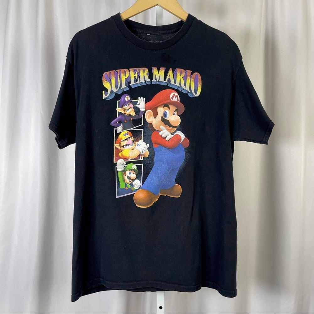 Super Mario Bros Large Graphic Tee Shirt Nintendo Cartoon Gaming